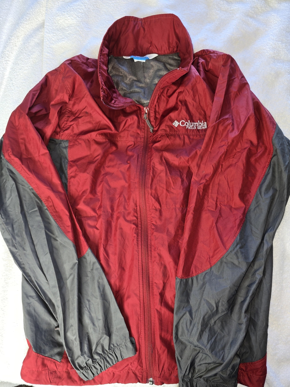 Columbia Men's Red and Gray Windbreaker Jacket Size M